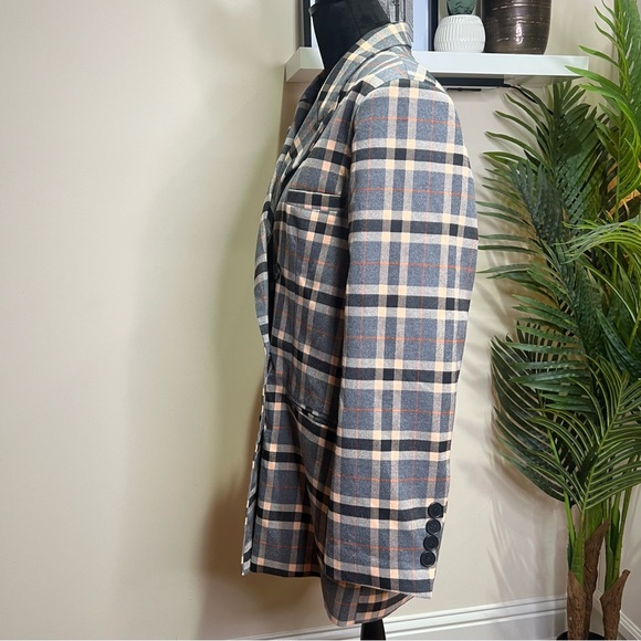 Nasty Gal Plaid Oversized Double-Breasted Blazer Jacket 14 - Picture 7 of 7